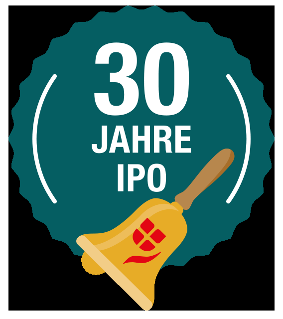 Marke: Text 30 Jahre IPO und VIG Tulpe auf Börsenglocke 